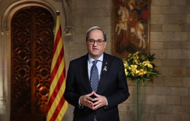 El presidente de la Generalitat, Quim Torra, en el discurso de fin de año