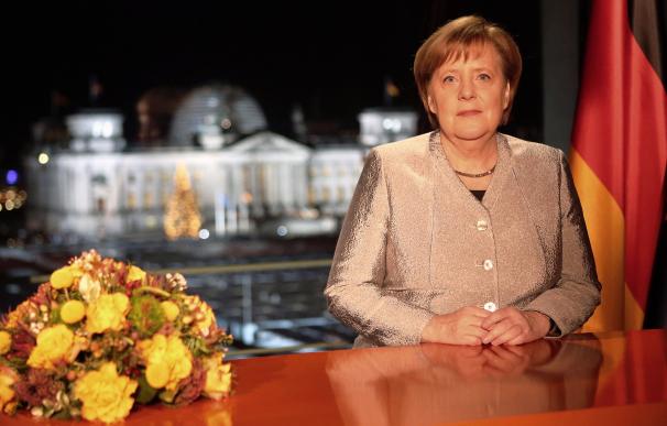 La canciller alemana, Angela Merkel durante el discurso oficial por el fin de año (EFE)