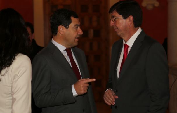 Juanma Moreno (PP-A) y Juan Marín (Cs), en una imagen de archivo.