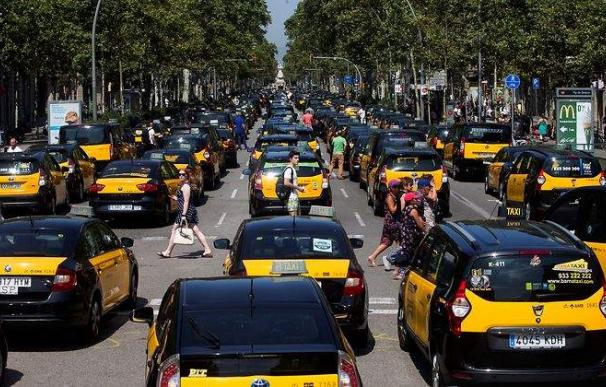 Manifestación del taxi en Barcelona