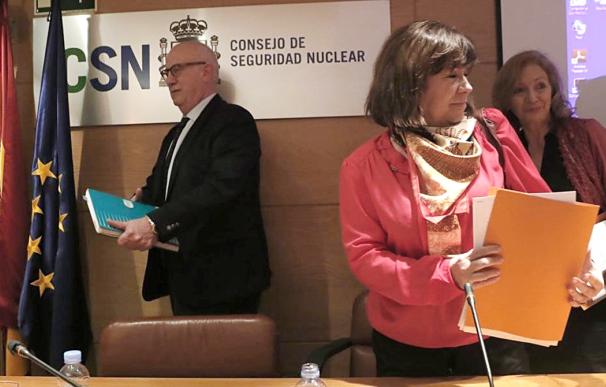 Fernando Marti, presidente del CSN y la entonces consejera Cristina Narbona en febrero de 2017.