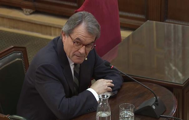 El expresidente catalán Artur Mas, durante su declaración como testigo este miércoles en el juicio del "procés".