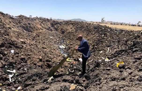 El lugar en el que ha caído el avión de Ethiopian Airlines (Foto: E.A.)