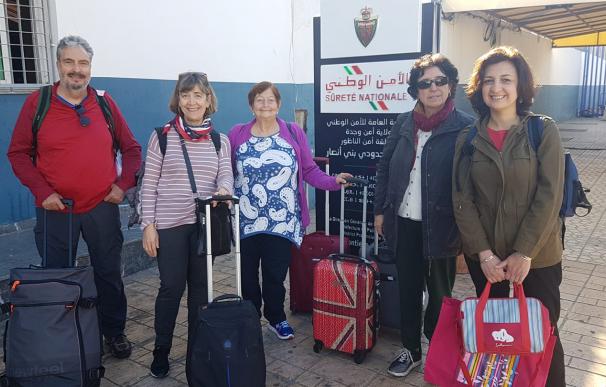 El grupo de activistas expulsado por las autoridades marroquíes (Foto: David Peñafuerte Rendón/Facebook)