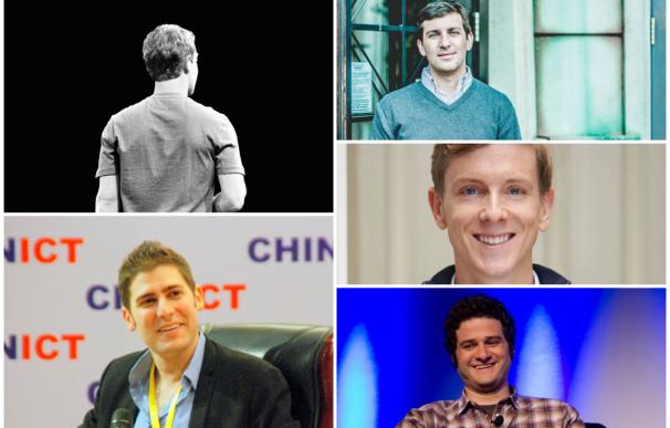 Los cinco miembros fundadores de Facebook.