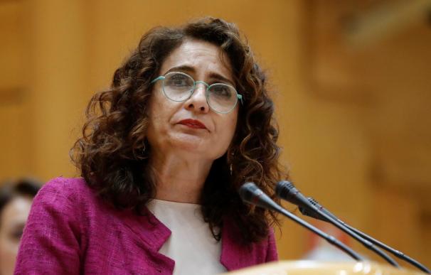 La ministra de Hacienda, María Jesús Montero, en su intervención en el Senado | EFE