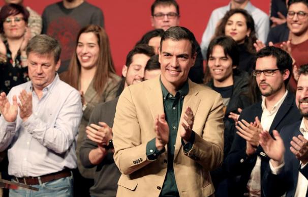Fotografía de Pedro Sánchez en la presentación de las '110 medidas del PSOE'.