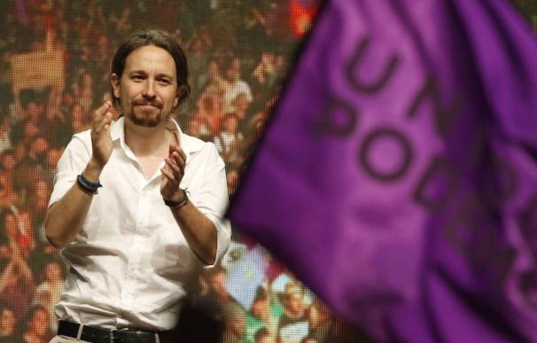Foto: Pablo Iglesias en un mitín electoral de Podemos.(EFE).