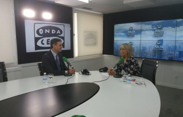 Pedro Sánchez durante la entrevista con Julia Otero (Foto: PSOE)