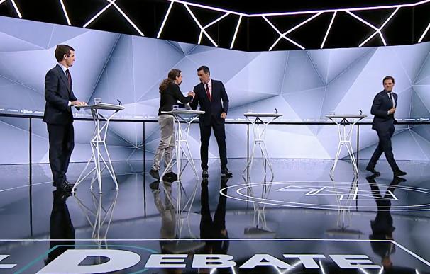 Iglesias y Sánchez en el debate de Atresmedia