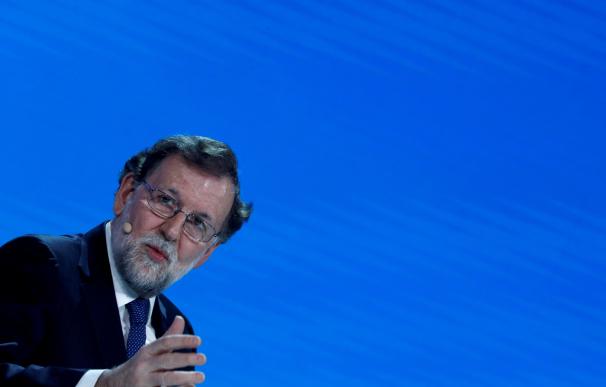 Rajoy durante la convención del PP