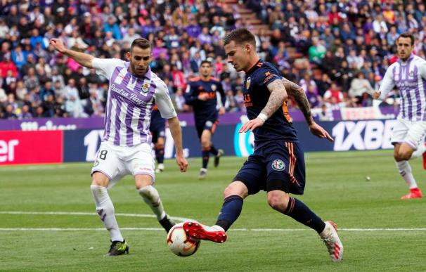 Un momento del Valladolid - Valencia de la jornada 38