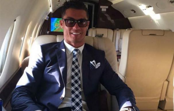 Imagen de Cristiano Ronaldo en su avión.