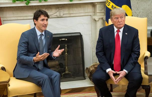Trump y Trudeau reunidos en la Casa Blanca