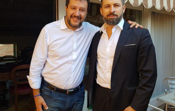 Matteo Salvini y Santiago Abascal se han visto en Roma. / Twitter