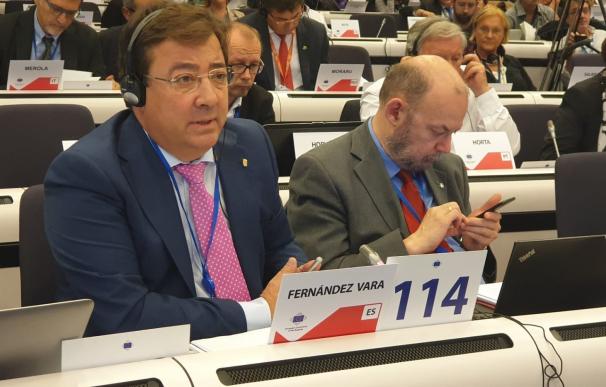 Fernández Vara en el pleno del Comité de las Regiones