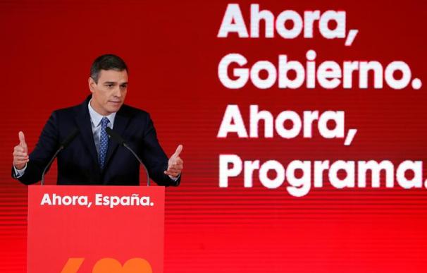 Sánchez, durante la presentación del programa del PSOE