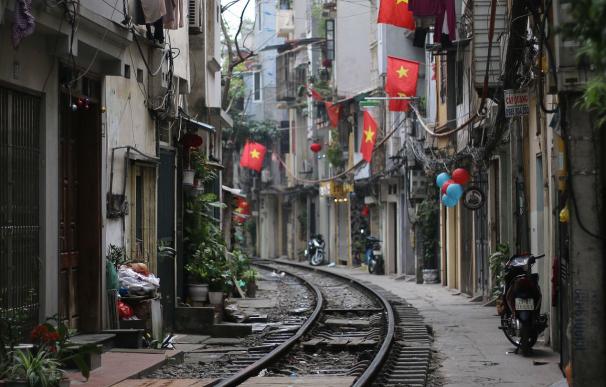 La 'calle del tren' en Hanoi