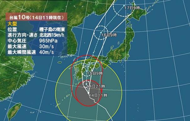 Mapa del desplazamiento del tifón que amenaza a Japón. /L.I.