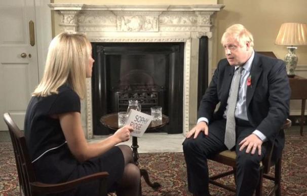 Un momento de la entrevista de Boris Johnson en Sky News. /L.I.