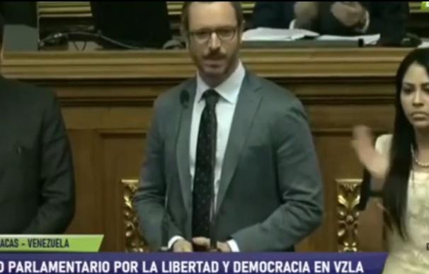 Javier Maroto durante su discurso ante la Asamblea Nacional de Venezuela. /L.I.