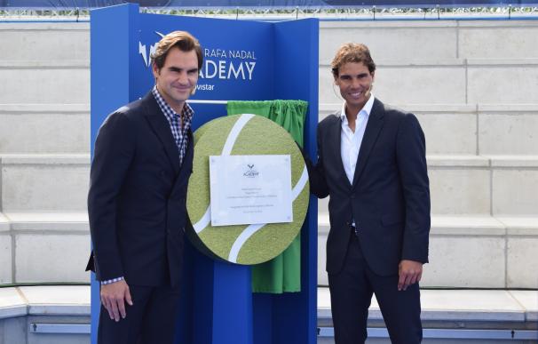 Rafa Nadal inaugura su academia en Manacor acompañado del suizo Roger Federer