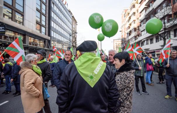 Manifestación de EH Bildu en favor de la independencia con motivo del aniversario de la aprobación de la Constitución española. EFE/ Javier Zorrilla