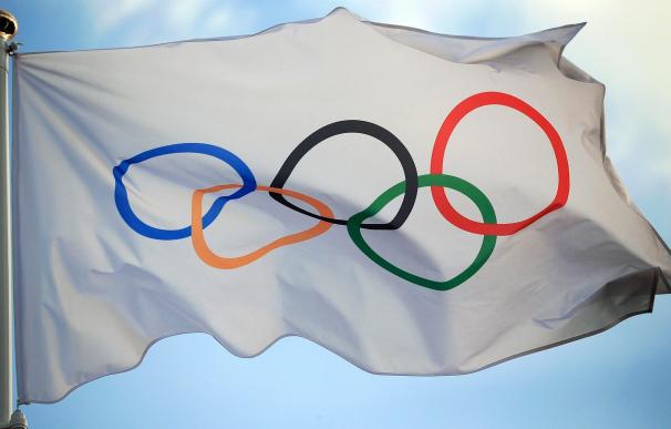 La bandera olímpica, en Lausana.