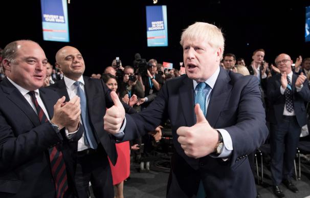 Boris Johnson, durante la convención de los conservadores de 2019
