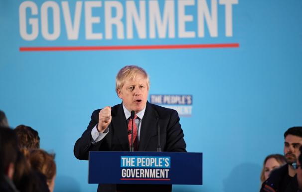 Boris Johnson en su discurso tras la victoria. / EFE