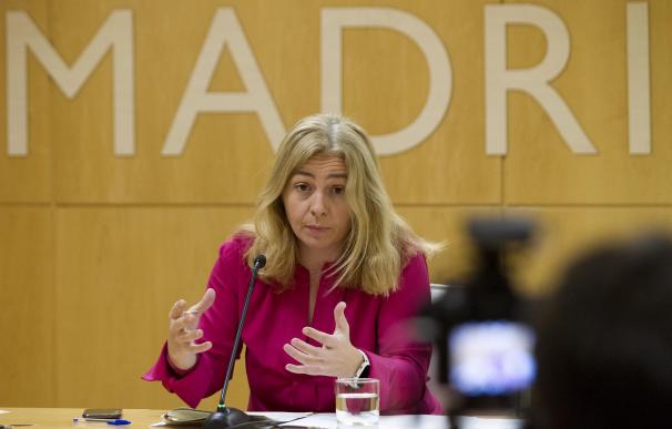 La portavoz del Ayuntamiento de Madrid, Inmaculada Sanz, en la rueda de prensa posterior a la Junta de Gobierno.