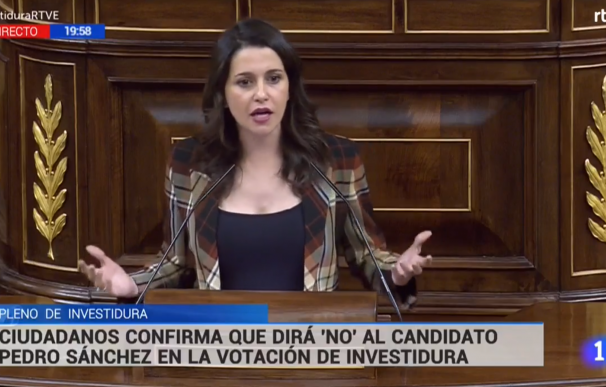 Inés Arrimadas durante su intervención. /RTVE