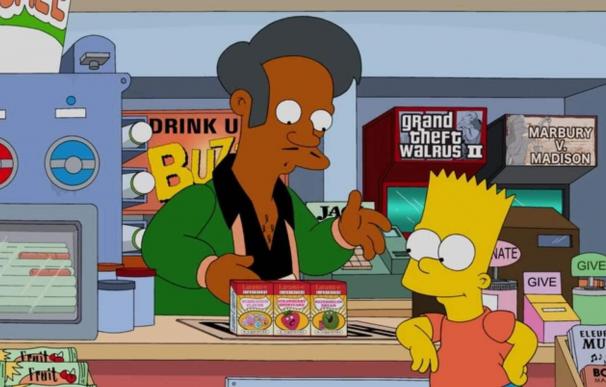 Apu con Bart Simpson, en un fotograma de la serie.