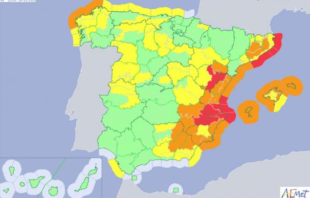 Mapa España temporal Gloria