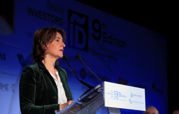 Teresa Ribera durante su intervención en el Spain Investors Day.