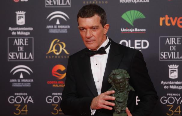 Mejor actor protagonista para Antonio Banderas por Dolor y gloria en la XXXIV edición de los Premios Goya, en Málaga (Andalucía, España), a 25 de enero de 2020.
