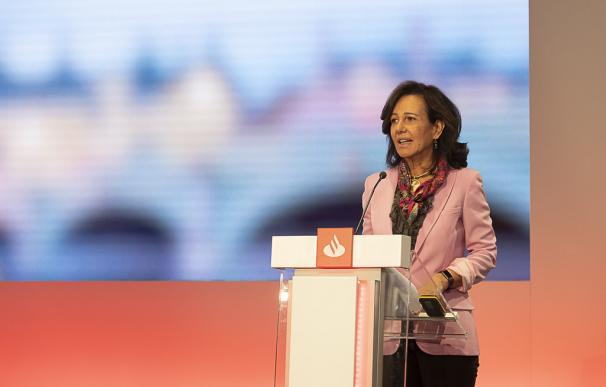 Ana Botín, presidenta de Santander, durante la presentación del Plan Estratégico