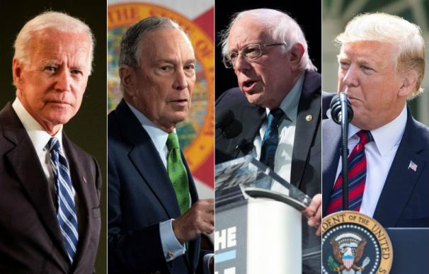 Joe Biden, Mike Bloomberg, Bernie Sanders y Donald Trump