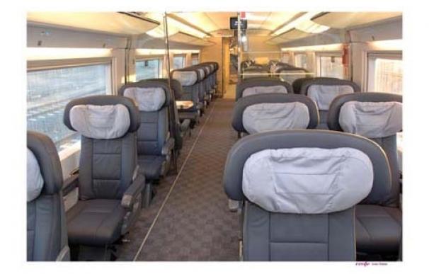 Interior de un coche de tren AVE de Renfe