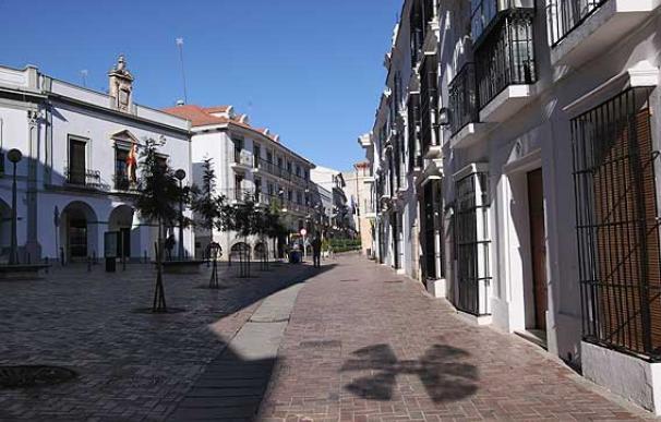 Calle vacía en Almendralejo, Badajoz.