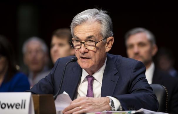 November 13, 2019 - Washington, DC, United States: Federal Reserve Chairman Jerome Powell speaking at a hearing of the Joint Economic Committee. (Michael Brochstein/Contacto)
