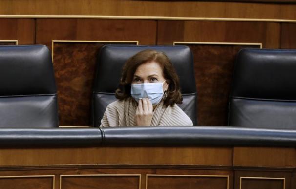 Carmen Calvo, mascarilla, Congreso de los Diputados