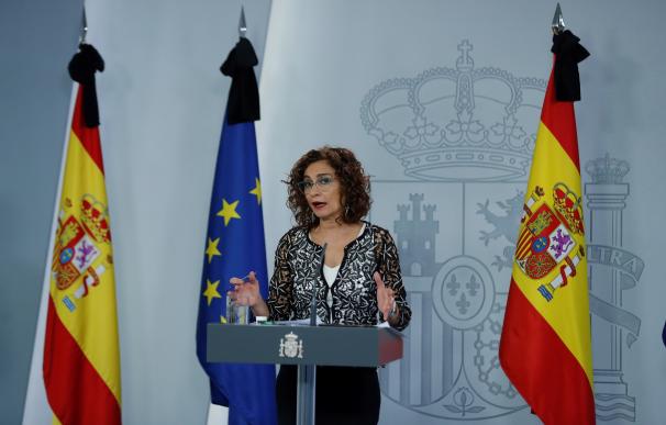 La ministra de Hacienda y portavoz del Gobierno, María Jesús Montero, ofrece una rueda de prensa