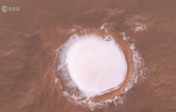 El cráter Korolev, un cráter de hielo en Marte.