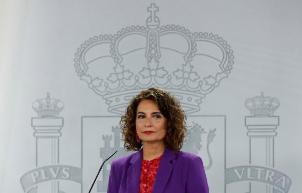 La ministra de Hacienda y portavoz del Gobierno, María Jesús Montero, durante la rueda de prensa posterior a la reunión semanal del Consejo de ministros