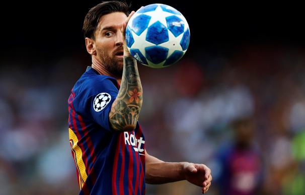 Messi en imagen de archivo durante un partido de la Liga de Campeones con el Barça