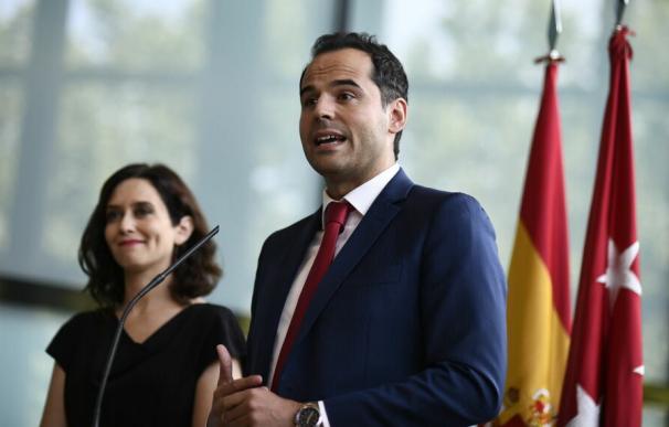 Ignacio Aguado e Isabel Díaz Ayuso el día que anunciaron el pacto de gobierno en Madrid