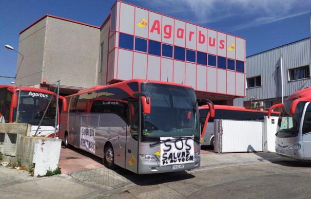 Un autocar de Agarbus el día que se movilizaron en Madrid