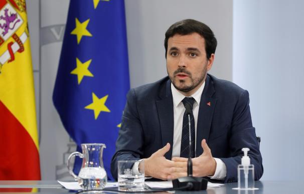 El ministro de Consumo, Alberto Garzón, tras la reunión semanal del Consejo de Ministros