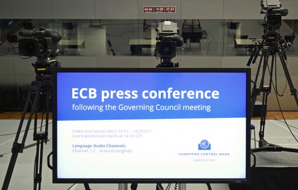 Conferencia de prensa del BCE en Fráncfort.
